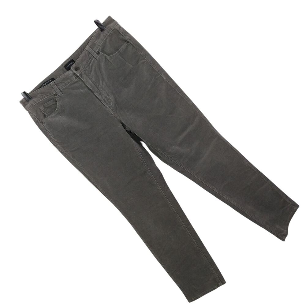 Talbots Straight Leg Corduroy Pants in Olive Gray